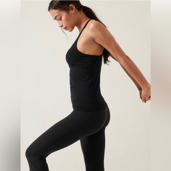 Athleta Renew built-in bra tank ribbed camisole racerback - black - Picture 9 of 10